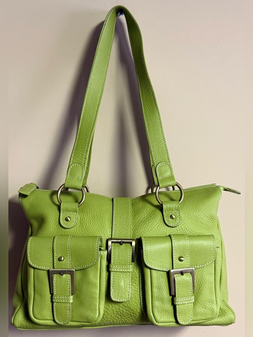 Brand New Santa Marinella Lime Green Leather Shoulder Bag
Made in Brazil